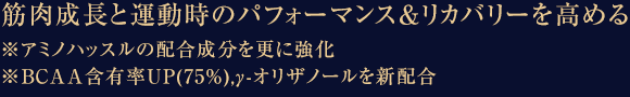 筋肉成長と運動時のパフォーマンス＆リカバリーを高める